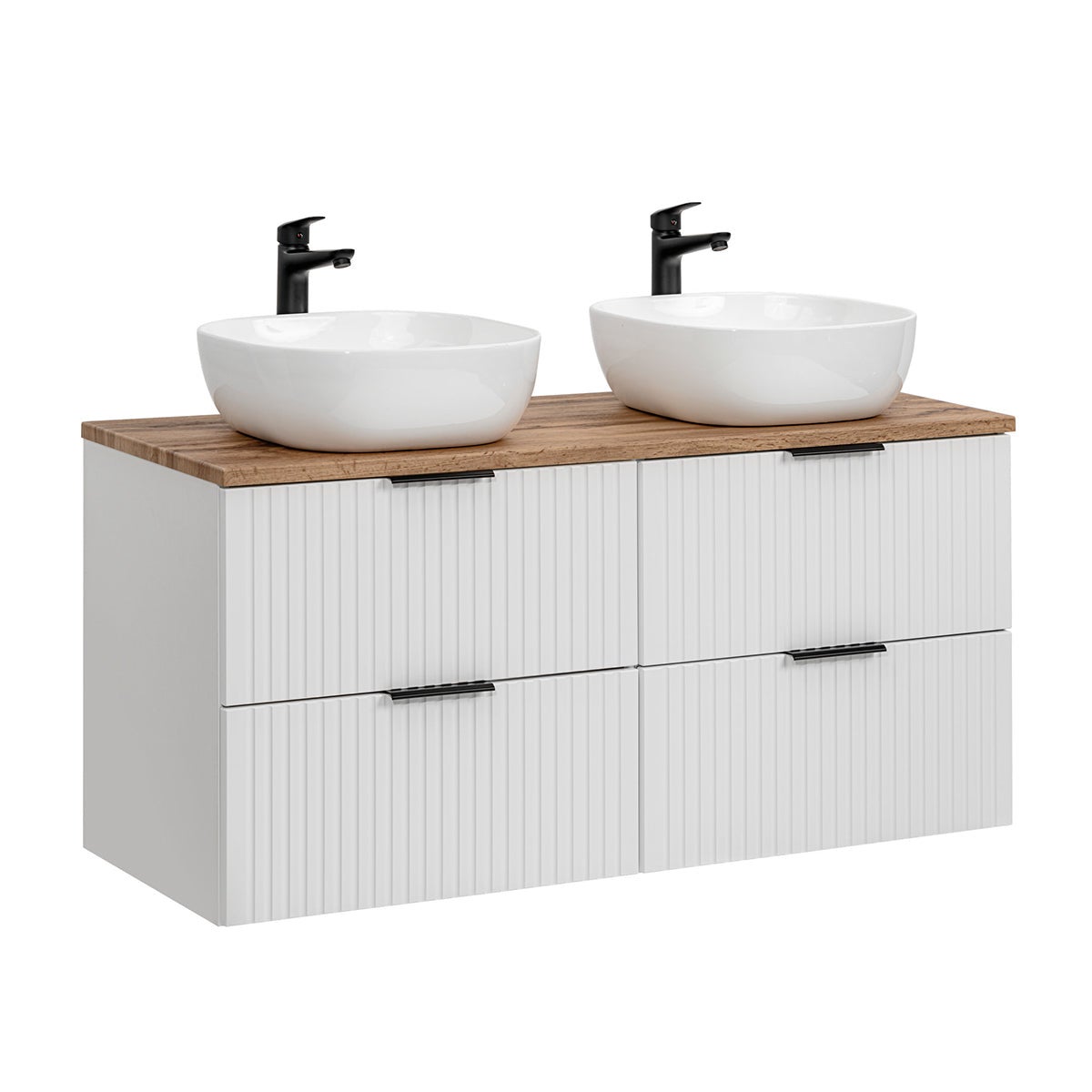 Szafka pod podwójną umywalkę 120 cm Adriel, biała