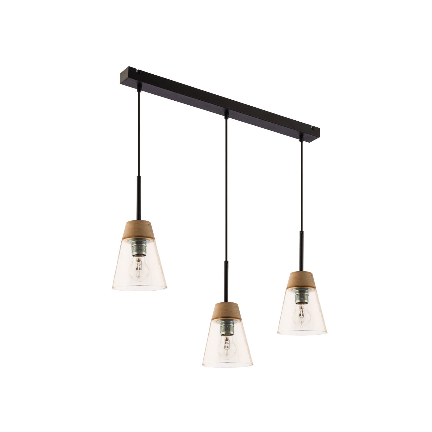 Lampa wisząca DOMINO Jupiter szklany klosz czarny/bursztynowy E27 67 cm 1 szt.