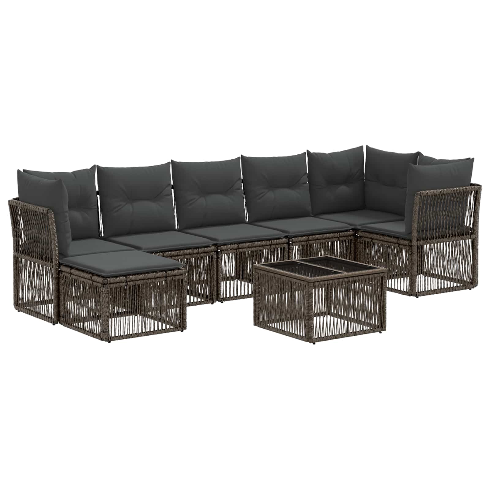 Zestaw Sof na Ogród 8 pcs Szary polirattan vidaXL