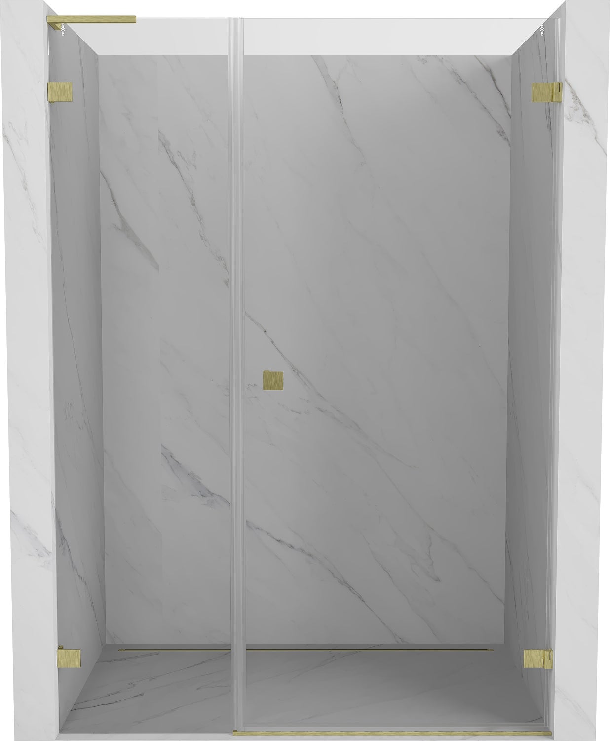 Mexen Lunar-B L drzwi prysznicowe uchylne prawe 115 cm, transparent, złote szczotkowane - 832SL-115-050-55-00-P