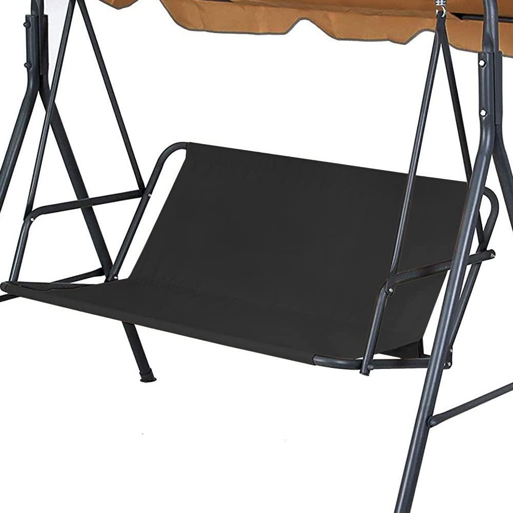 Pokrowiec zamienny na huśtawkę ogrodową, wodoodporny pokrowiec na siedzisko 600D na huśtawkę ogrodową 2/3-osobową - 148x50x50cm - Czarny