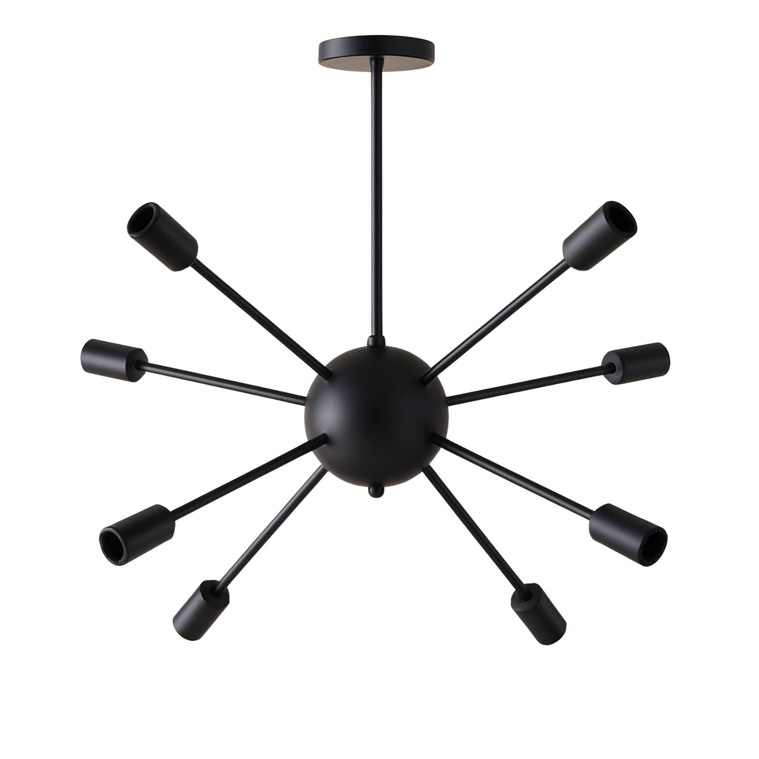 Lampa sufitowa wisząca 8x E27 Czarna SPUTNIK Nowoczesna LOFT 8-punktowa metalowy Żyrandol - LEDHOFF