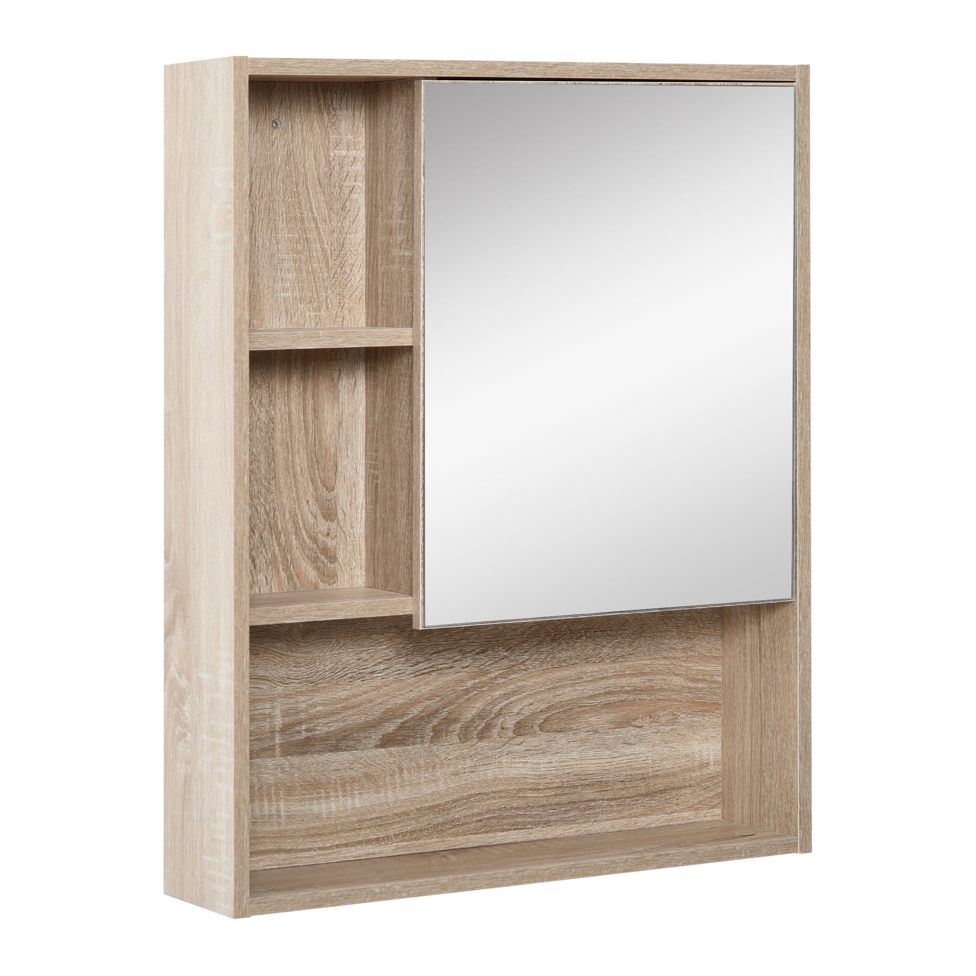 Szafka łazienkowa wisząca z lustrem i regulowanymi półkami, 60 x 15 x 76 cm