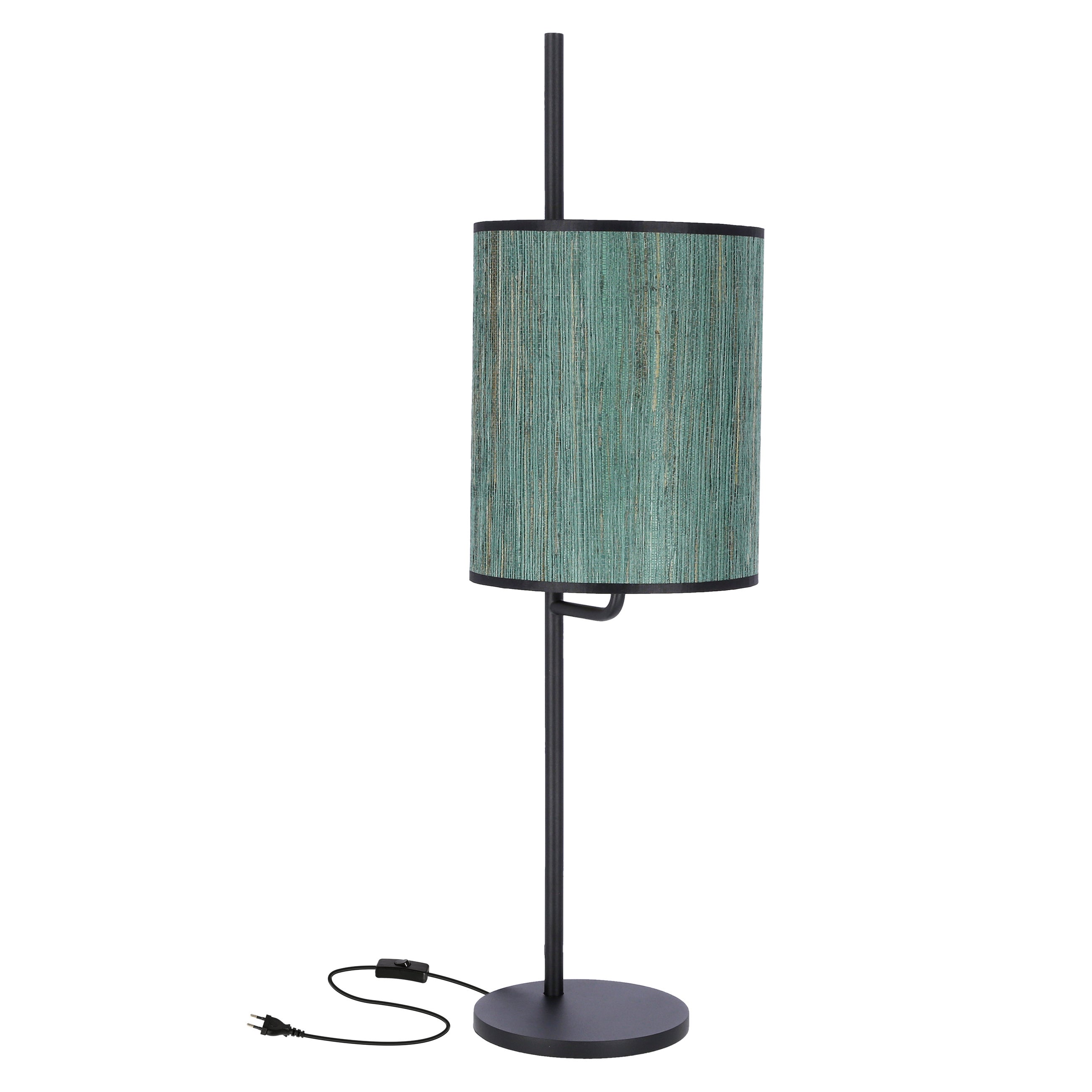 Lampa stołowa zielony abażur Bendi 1xE27x40W tkanina czarno-zielona wym:64x20x18cm IP20 Candellux