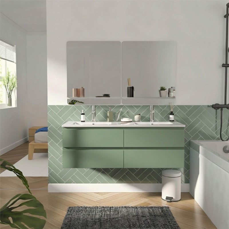 SORRENTO 120 cm podwójna szafka pod umywalkę z blatem ceramicznym