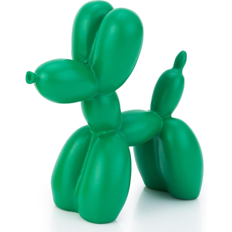 Dekoracyjna figurka psa z balonu, 10,2 cm, dekoracja domu, na półki, zielona, rozmiar S