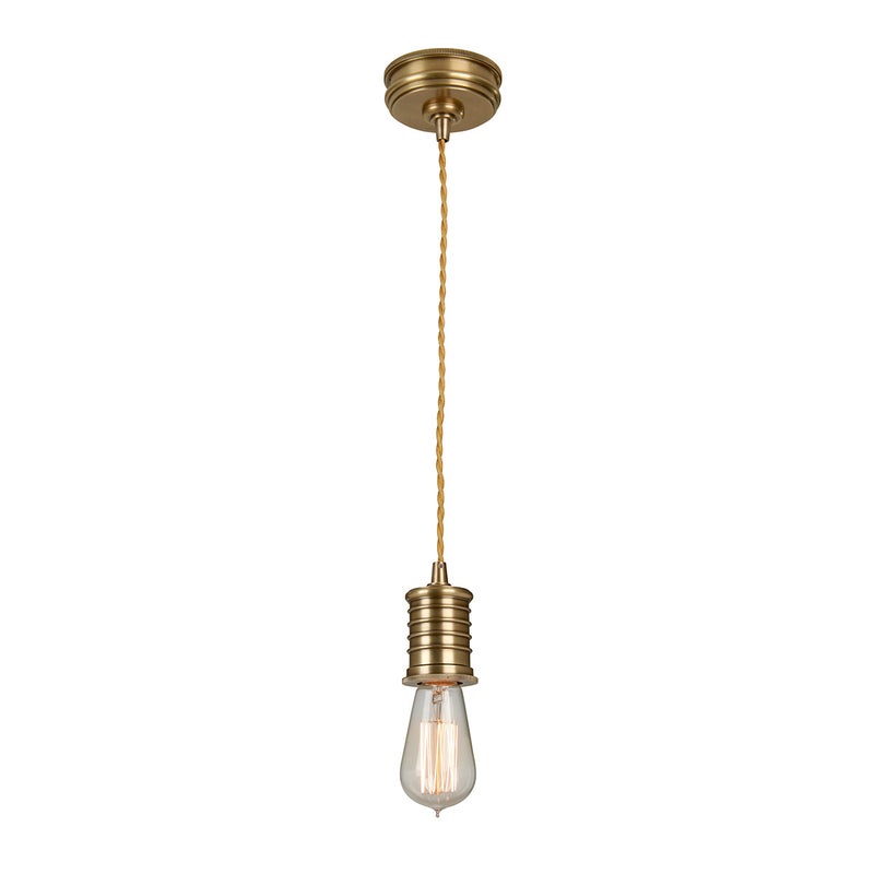 Lampa wisząca punktowa retro postarzany mosiądz Douille 1xE27 60W Elstead
