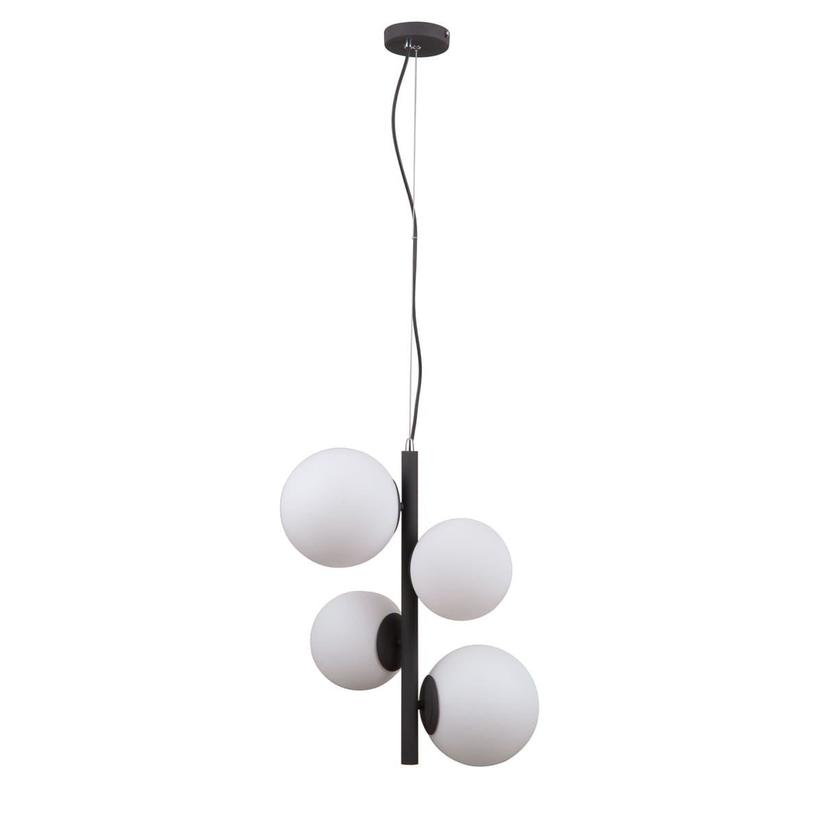 Lampa wisząca Riga czarny satynowany-biała 4xE14 / E27x5W nowoczesna wym: 120 x 41 x 41 cm szkło Italux