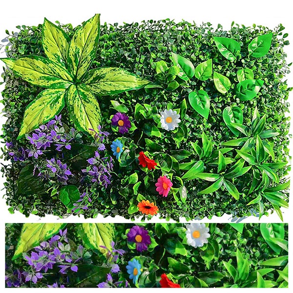Panel oddzielający rośliny 60x40cm - Odporna na promieniowanie UV dekoracja ścienna ze sztucznych roślin - Idealna do ogrodu, na taras i na wesele