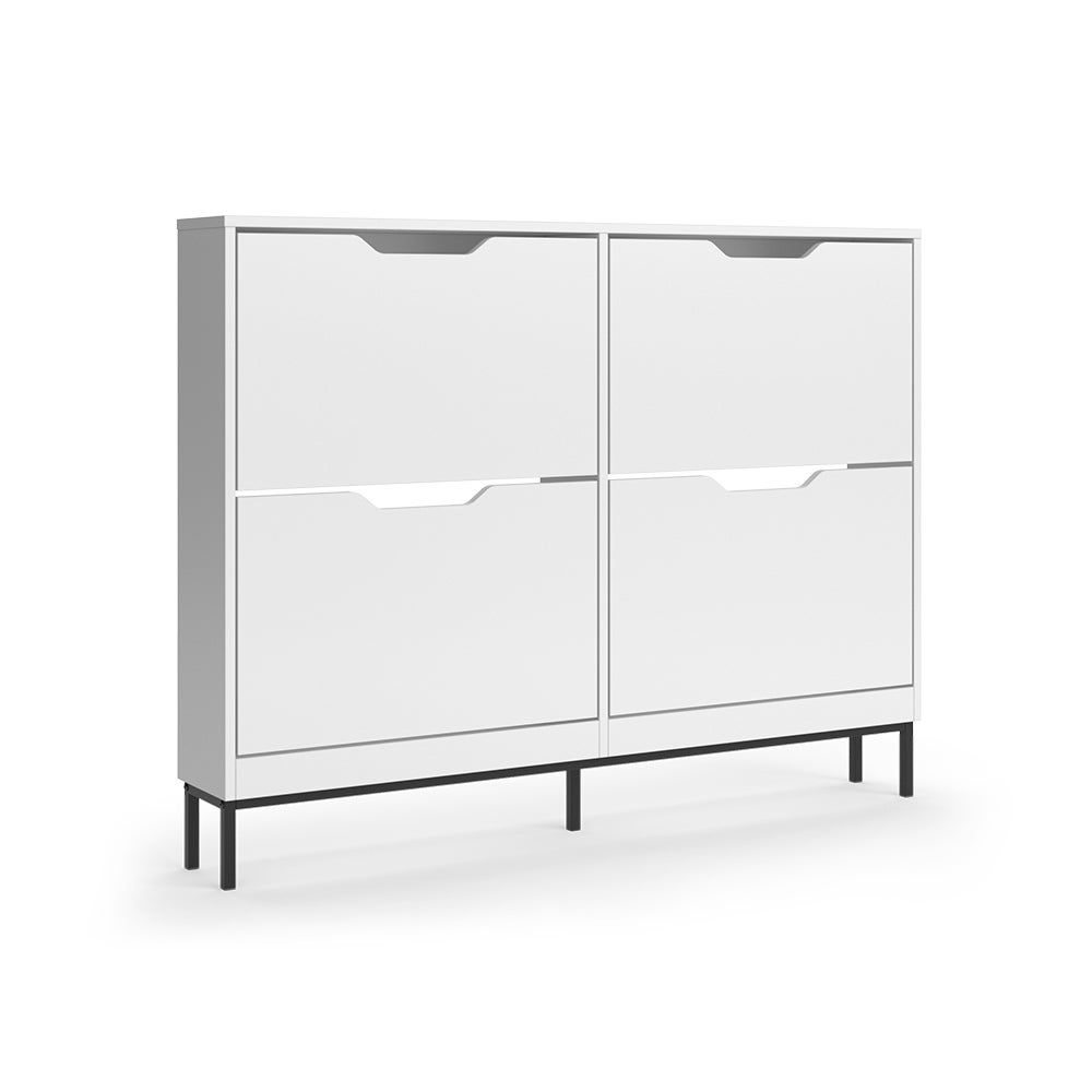 Vicco Wózek na buty Luca, Biały, 116 x 88.5 cm z 2x2 przegrodami uchylnymi