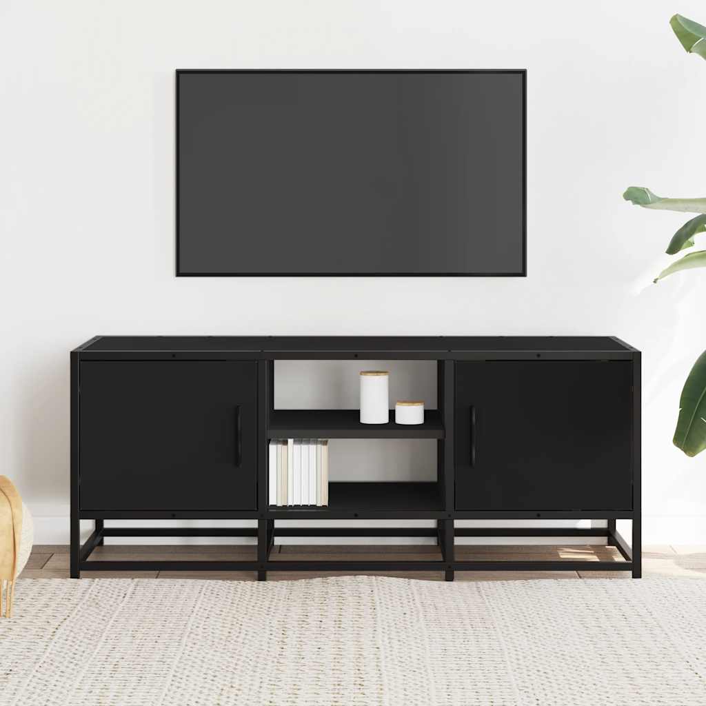 Szafka pod TV, czarna, 100x35x41 cm, materiał drewnopochodny