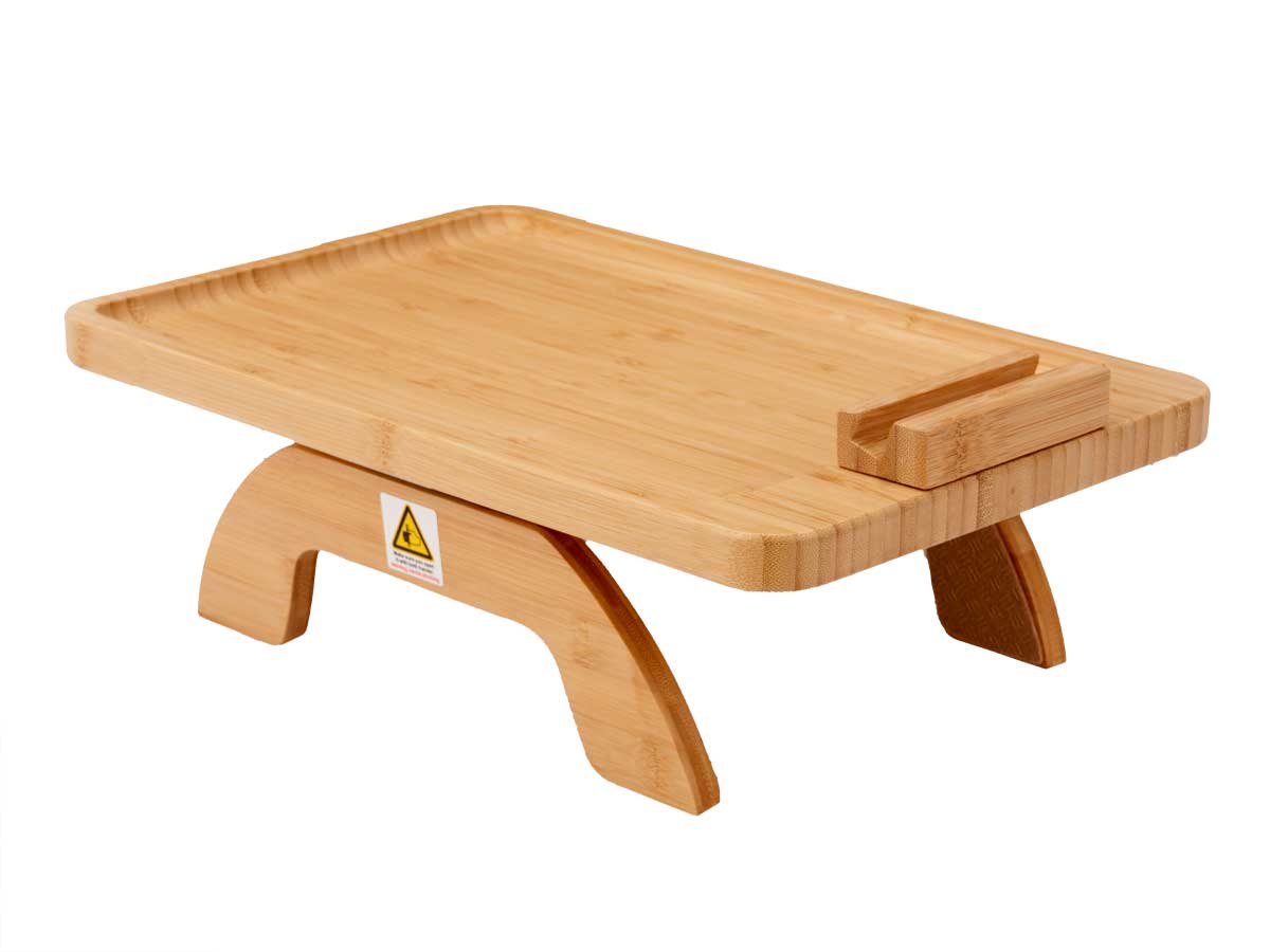 Bambusowy stolik Kinvara na ramię sofy 35x25 cm 1 szt.