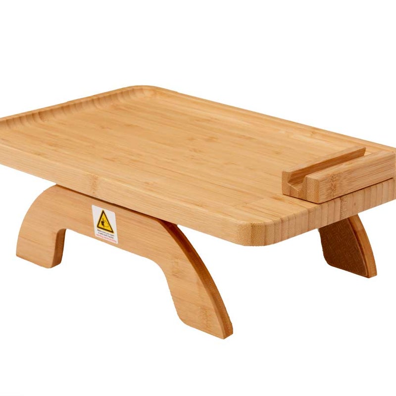 Bambusowy stolik Kinvara na ramię sofy 35x25 cm 1 szt.
