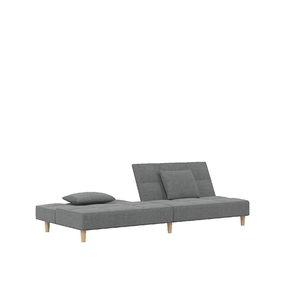 Sofa rozkładany vidaxl 2-osobowy Szary ciemny Tkanina konwertowalna