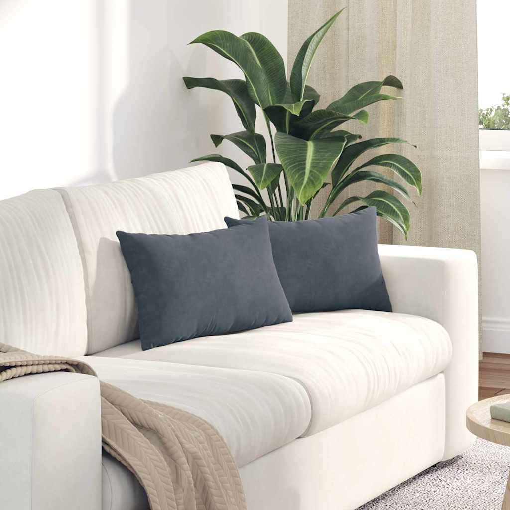 Poduszki na sofę 2 pcs ciemno szary 50 x 30 cm vidaXL