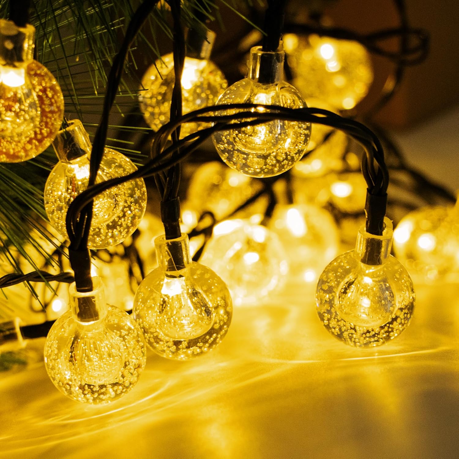 Solarna girlanda świetlna, wodoodporna IP44, 8 trybów, pamięć, 7 m, 50 LED