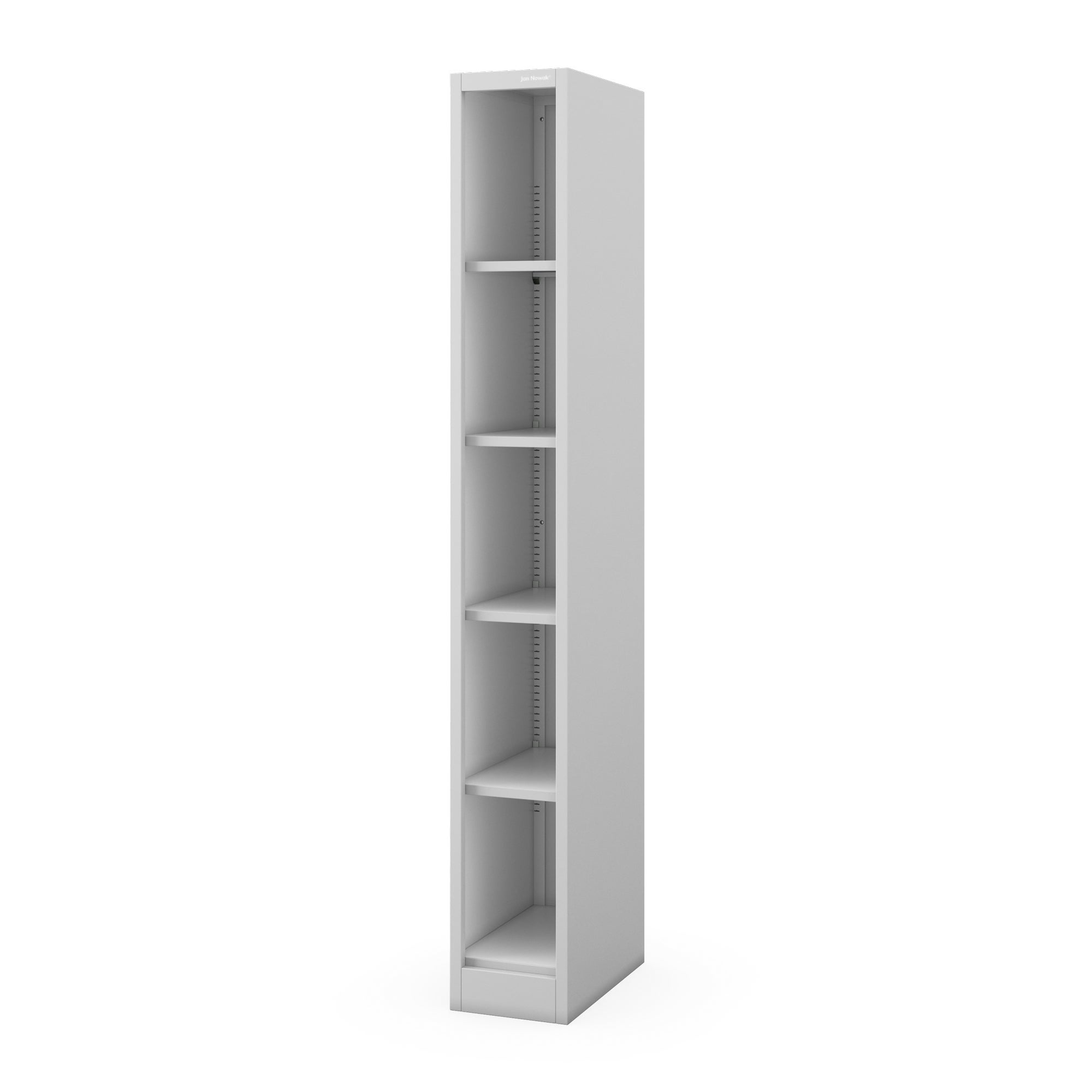 Regał metalowy wąski, archiwizacyjny na dokumenty szary: TIM 250 x 1850 x 450 mm