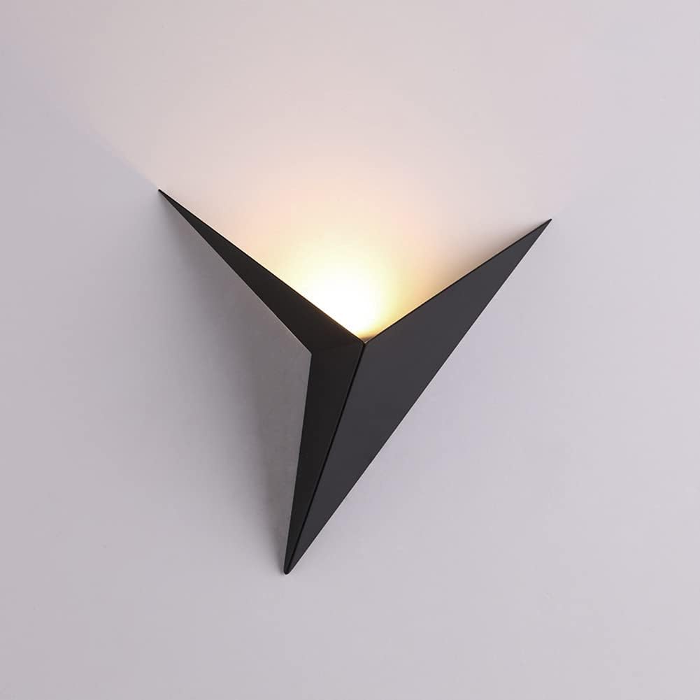 Kinkiet wewnętrzny LED, 3W, nowoczesny i kreatywny design, metalowy, ciepła biel 3000K, odpowiedni do salonów i sypialni, czarny