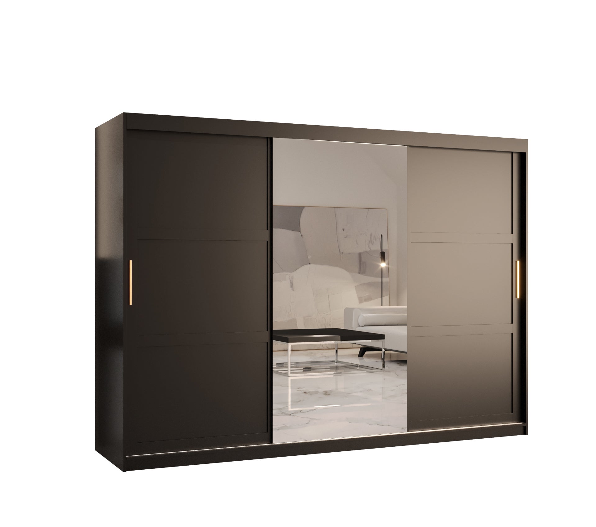 Szafa przesuwna garderoba RAMIRO 2 250 x 62 x 200 cm Czarny - Abiks Meble