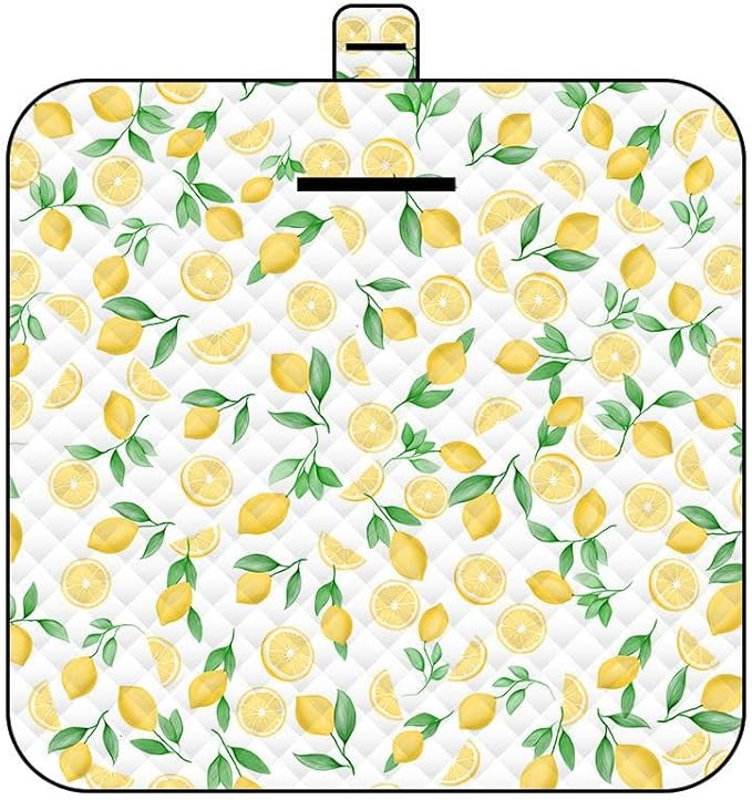 Mata piknikowa 150 x 200 cm (żółta cytrynowa) - Wodoodporny i składany koc piknikowy | Idealny na plażę, kemping i do ogrodu