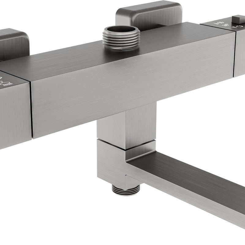 Mexen Cube termostatyczna bateria wannowo-prysznicowa, grafit - 77910-66