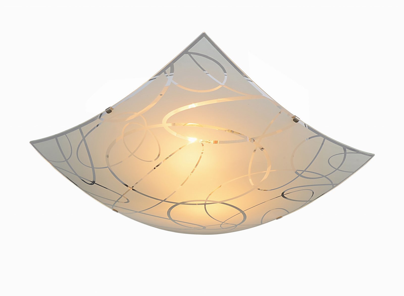 Plafon Spirelli kwadratowy biały 2xE27x40W wym: 9,5 x 40 cm IP20 szkło Trio