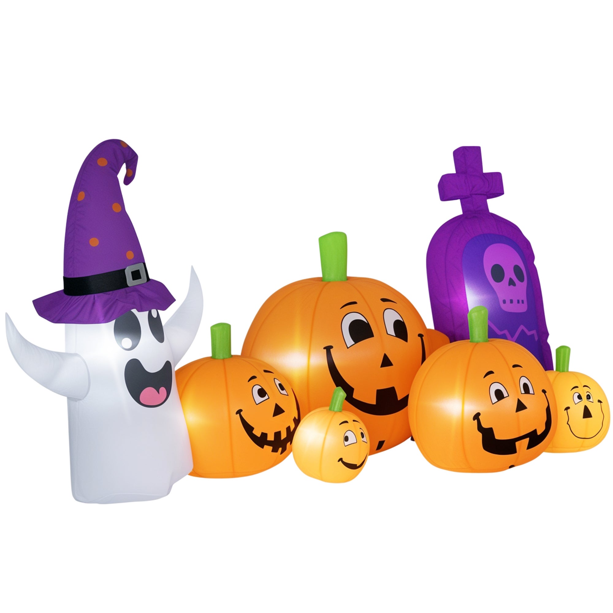 Nadmuchiwana dynia halloweenowa z reflektorem ducha, diodą LED IP44, w zestawie pompka