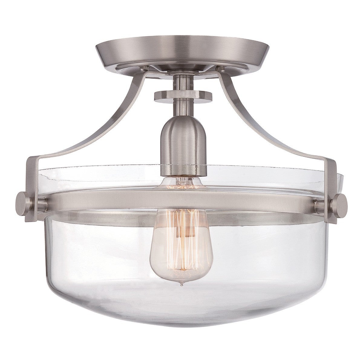 Lampa sufitowa szczotkowany nikiel Penn Station 1xE27 60W Quoizel