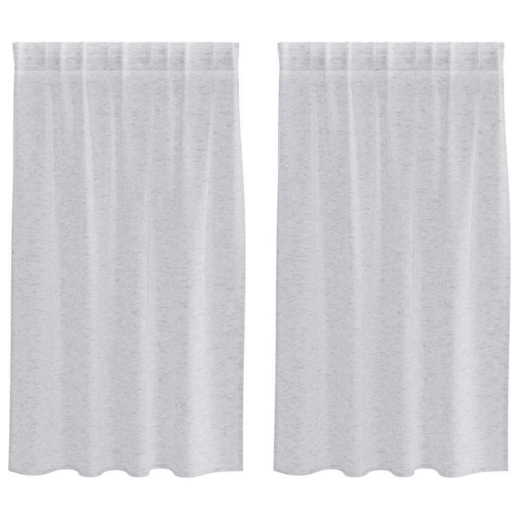 Firany Voile 2 pcs Jasnoszary 140 x 140 cm Poliester