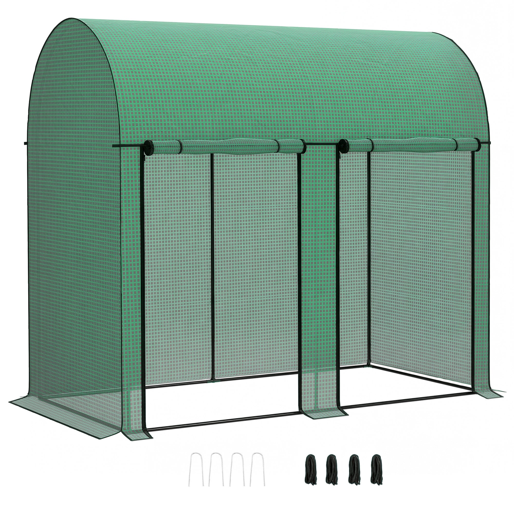 Szklarnia typu walk-in 200 x 100 cm z drzwiami zamykanymi na suwak – biała