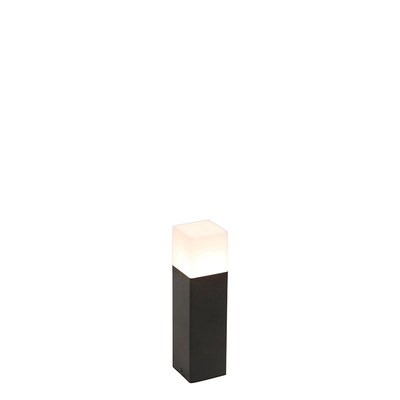 Stojąca lampa zewnętrzna czarna z opalowym białym 30 cm - Denmark