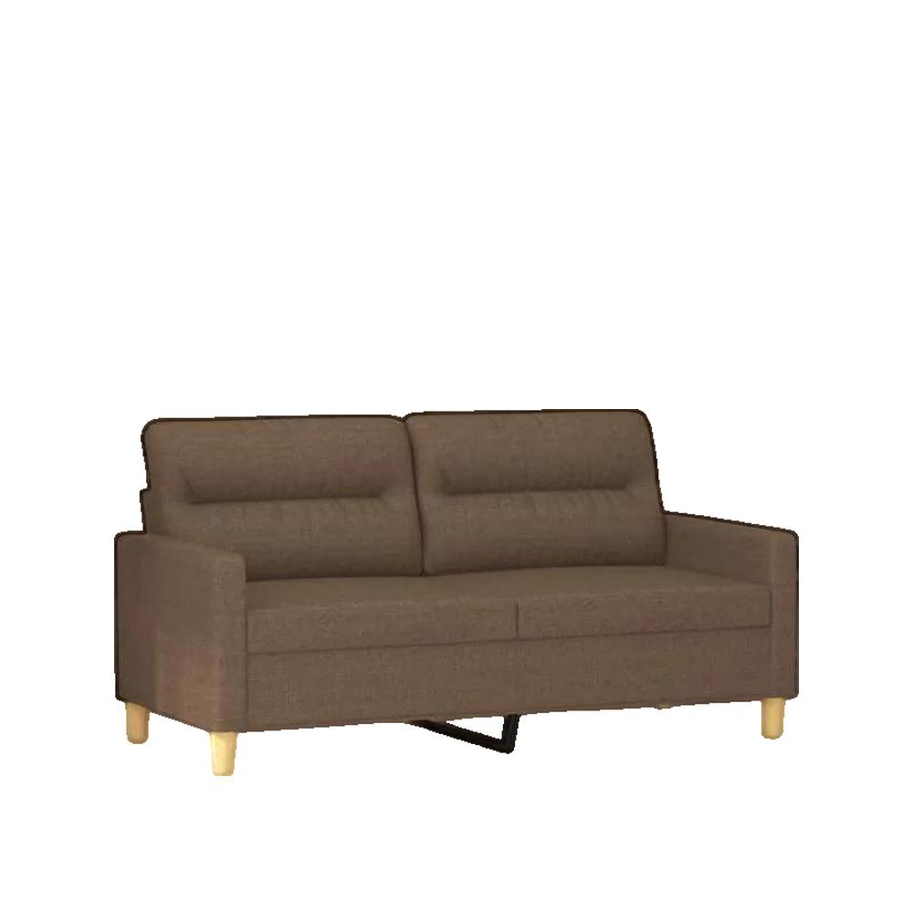 Sofa vidaXL 2-osobowy Brązowy Trwała tkanina i stabilna metalowa konstrukcja