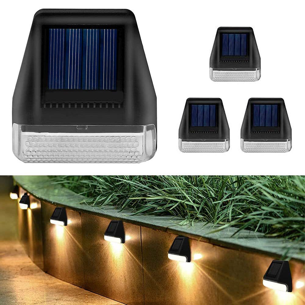 4 solarne lampy ścienne z czujnikiem światła, solarne oświetlenie do ogrodu, zewnętrzna lampa solarna