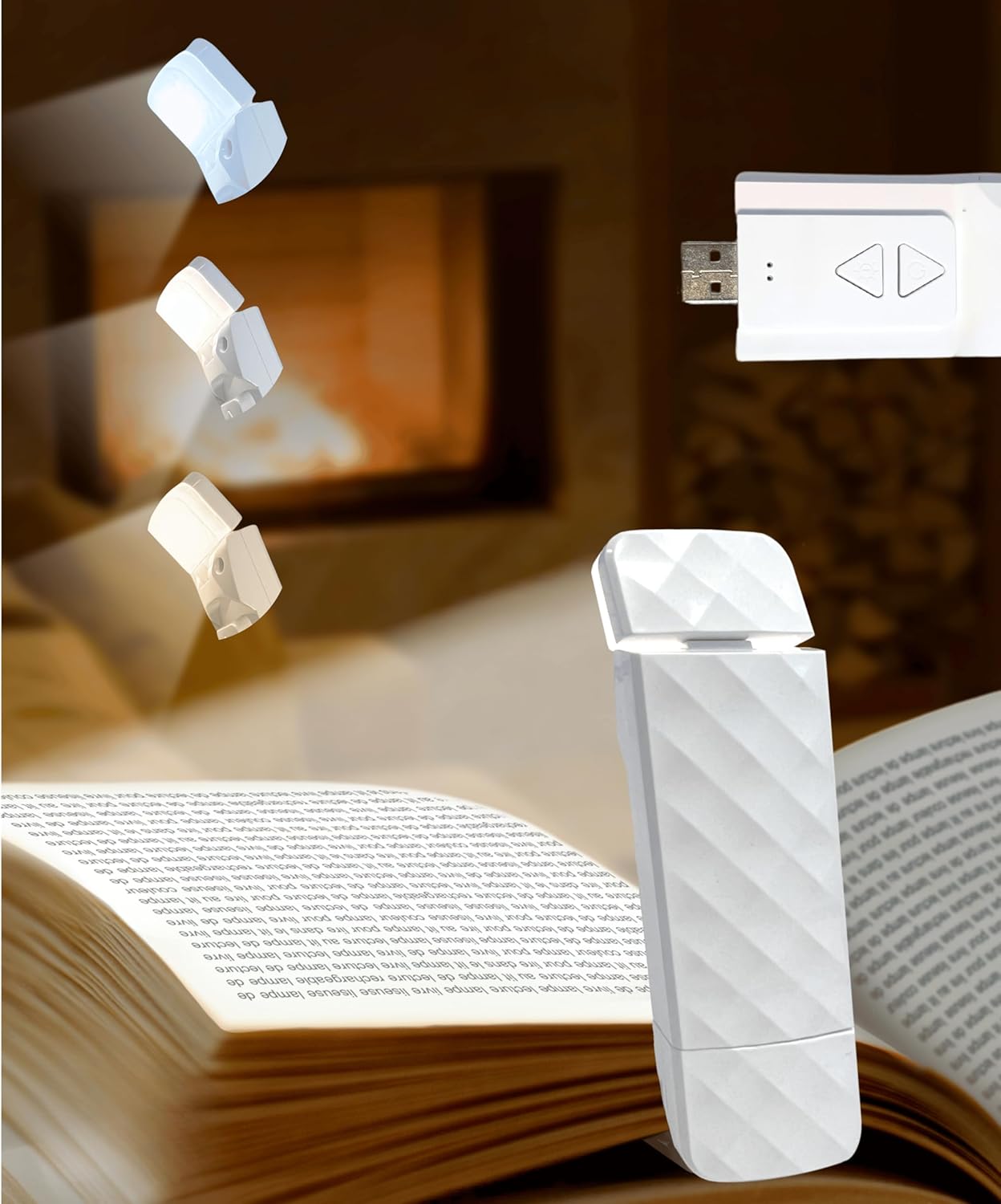 Lampka do czytania z możliwością ładowania przez USB, 3 tryby kolorów, 5 diod LED, 80 godzin ładowania [klasa energetyczna A]