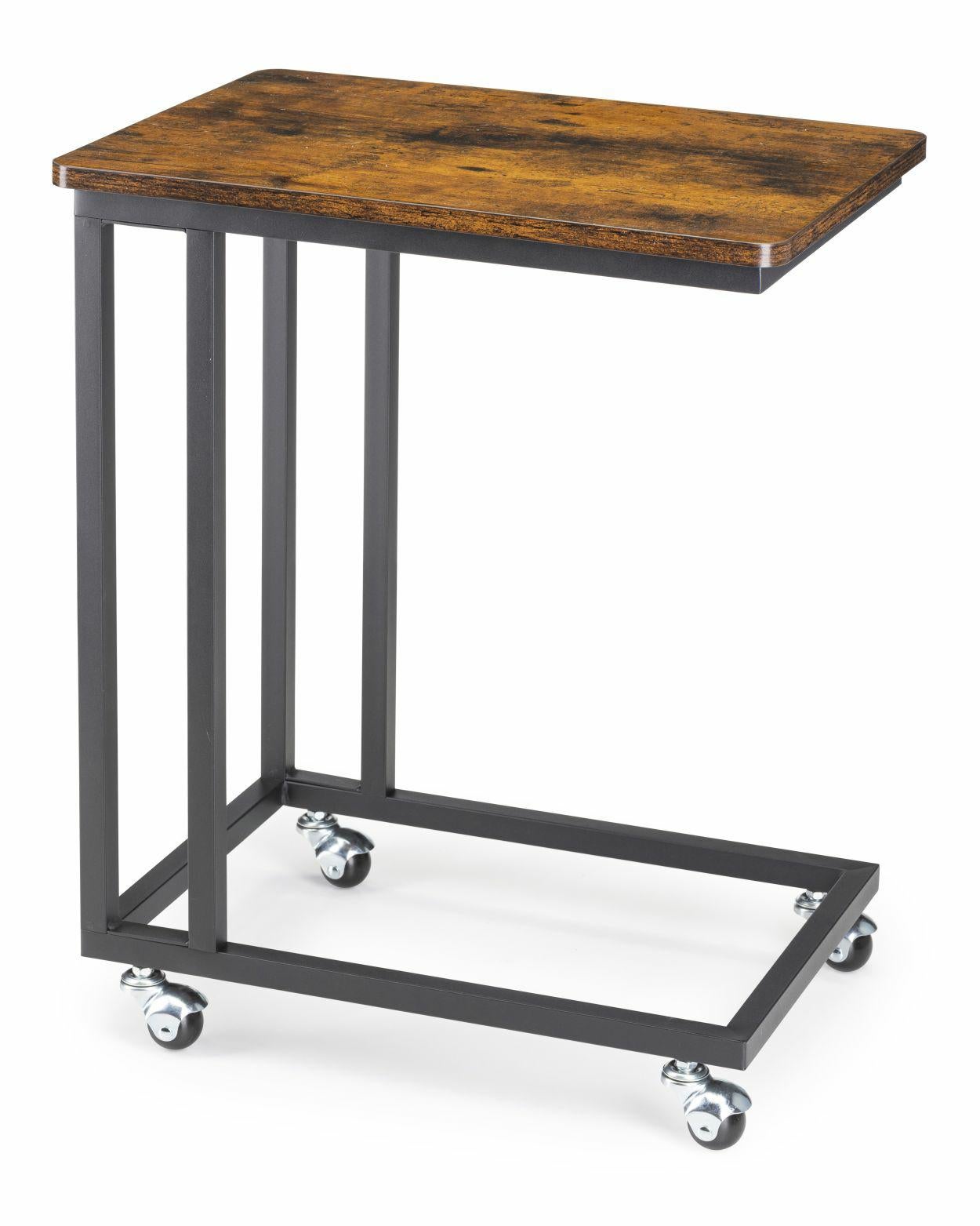 Stolik kawowy LOFT HowHomely brązowo-czarny MDF stal 50x35x61 cm 1 szt.