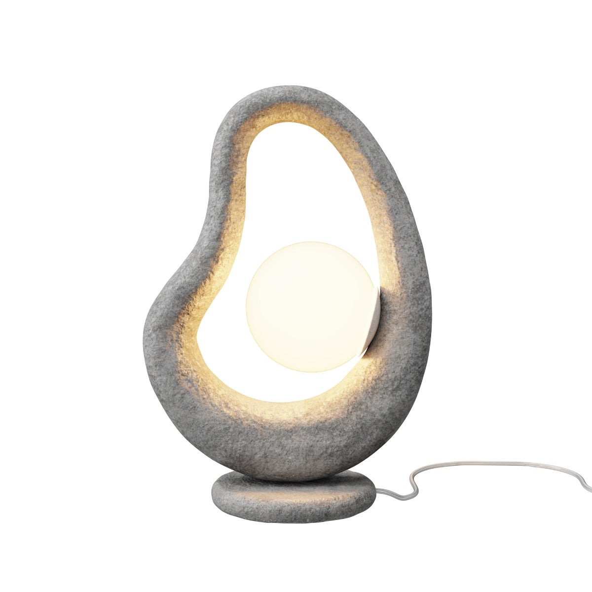 Lampa stołowa nowoczesna szaro-biała szklana kula w kształtnej ramce 1xG9 28W OPUS Maytoni