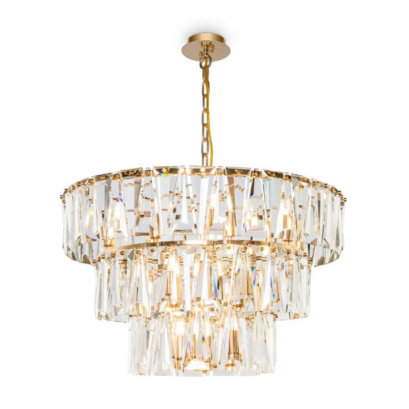 Lampa wisząca kryształowa złota Puntes Maytoni MOD043PL-18G