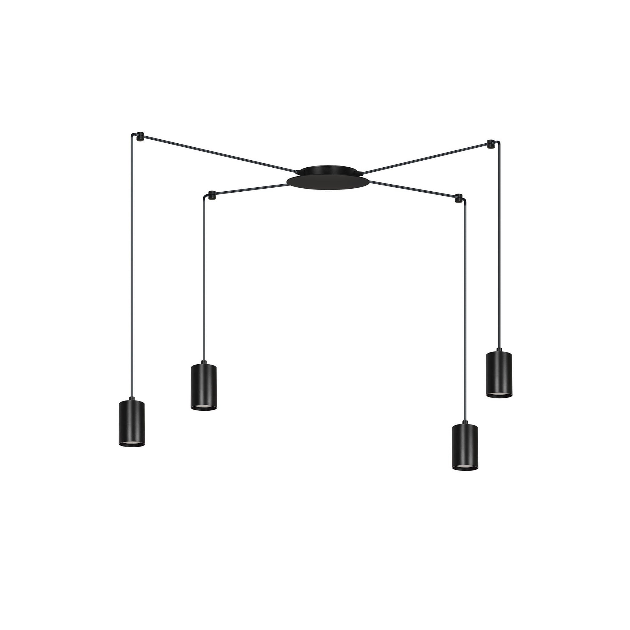 Żyrandol Emibig 4xGU10 30W TRAKER 4 BL/BLACK 524/4