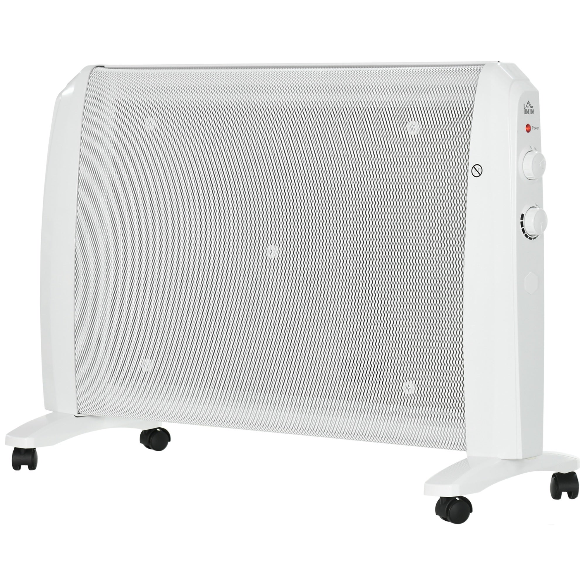 Grzejnik elektryczny 1000W/2000W z miki, 2 poziomy mocy, 15-20m², 79x27x54 cm, biały