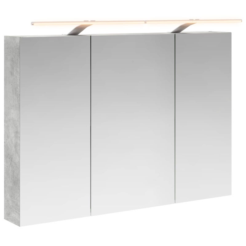 Szafka z lustrem do łazienki Betonowy szary 100 x 14,5 x 70 cm