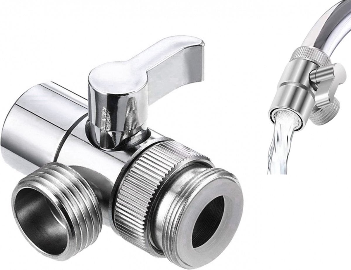 Zawór boczny kranu, złącze 1/2", zawór boczny prysznica, zawór boczny trójdrożny, adapter prysznicowy