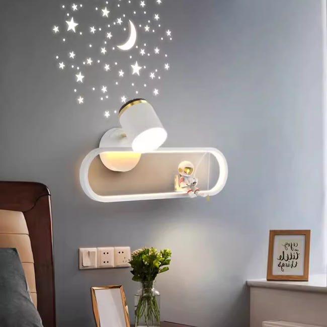 Kinkiet w stylu boho z kutego żelaza i aluminium, zintegrowane źródło światła LED, lampka nocna do sypialni (biały) (SKU produktu)