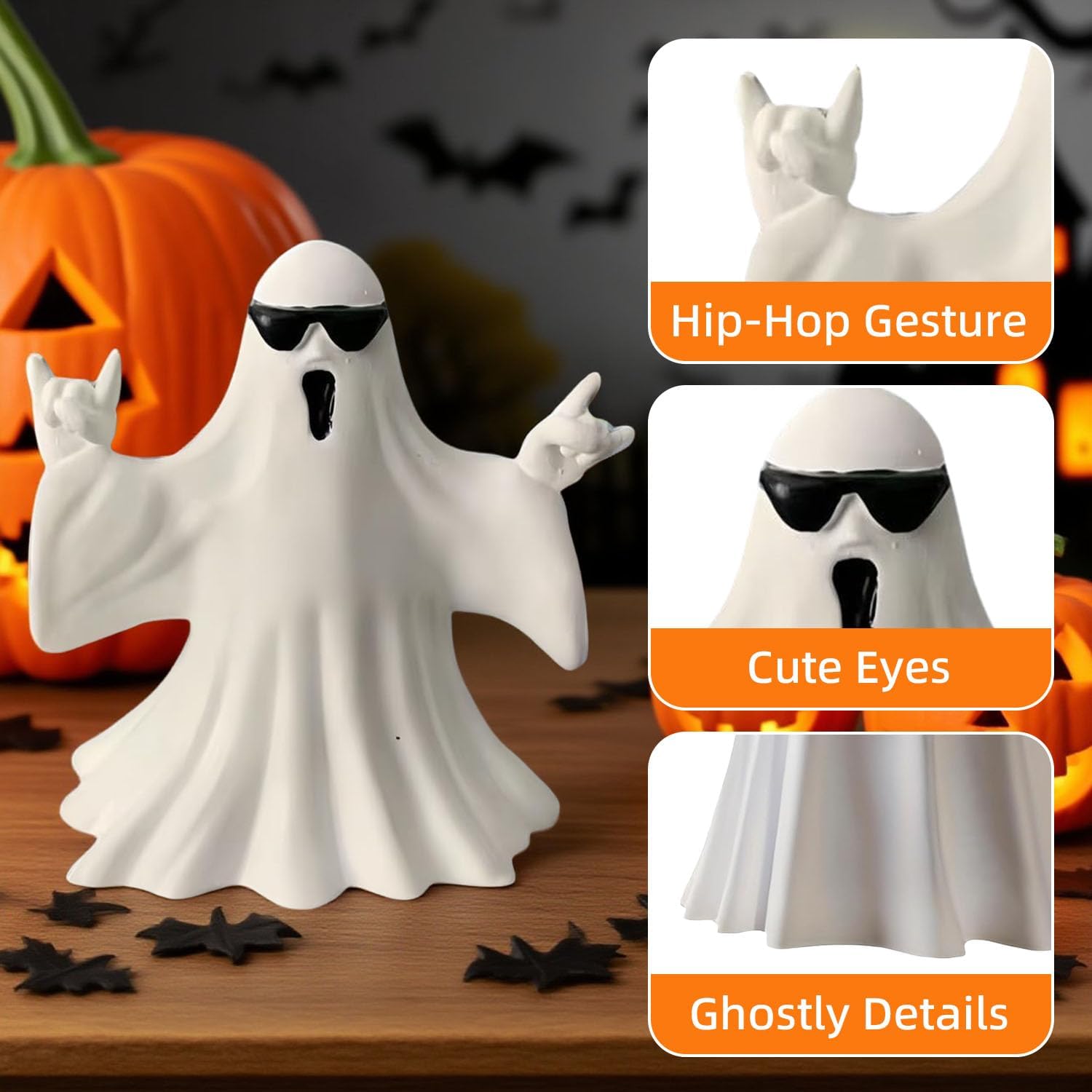 Figurka ducha na Halloween 1 sztuka - Straszna figurka ducha z żywicy, zabawne i urocze dekoracje duchów, idealne jako dekoracja Ha