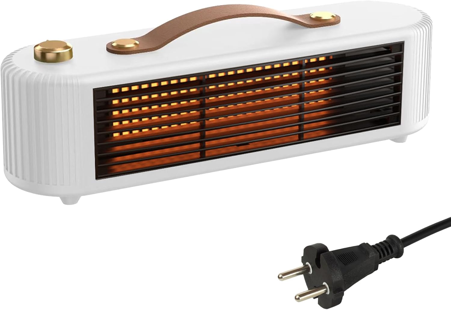 800 W energooszczędny mini termowentylator, przenośny ceramiczny termowentylator, biały, z uchwytem