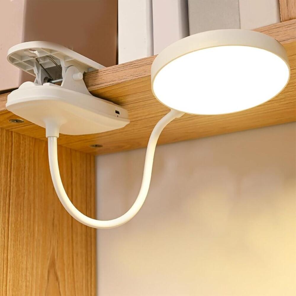 20 lampek do czytania LED, akumulatorowa lampka do czytania z klipsem, akumulator 4000 mAh, giętka szyjka lampy 360°