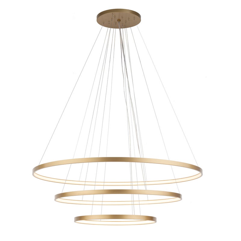 Lampa wisząca AGARI LED 163W Neutralna biel 21372lm złoty mat wym: 150 x 117 x 117 cm Shilo