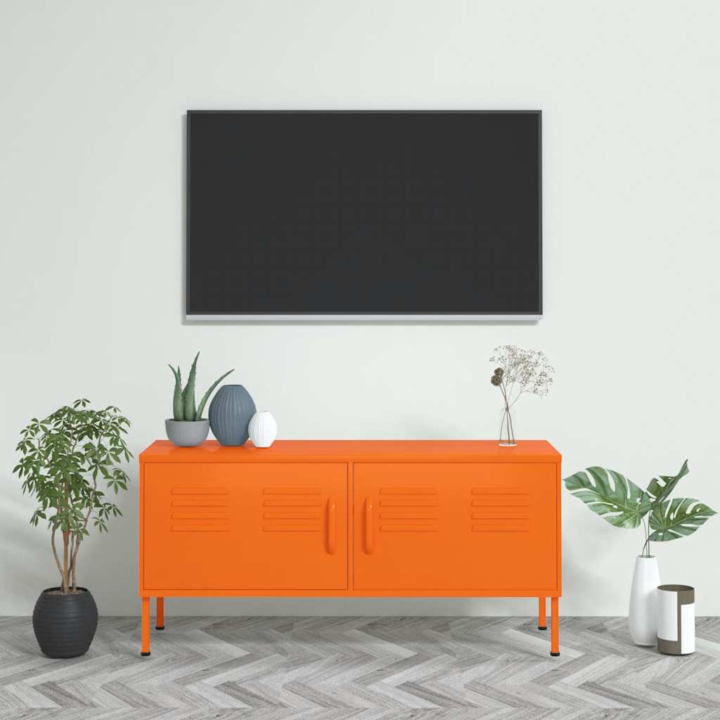 Szafka pod telewizor, pomarańczowa, 105x35x50 cm, stalowa vidaXL
