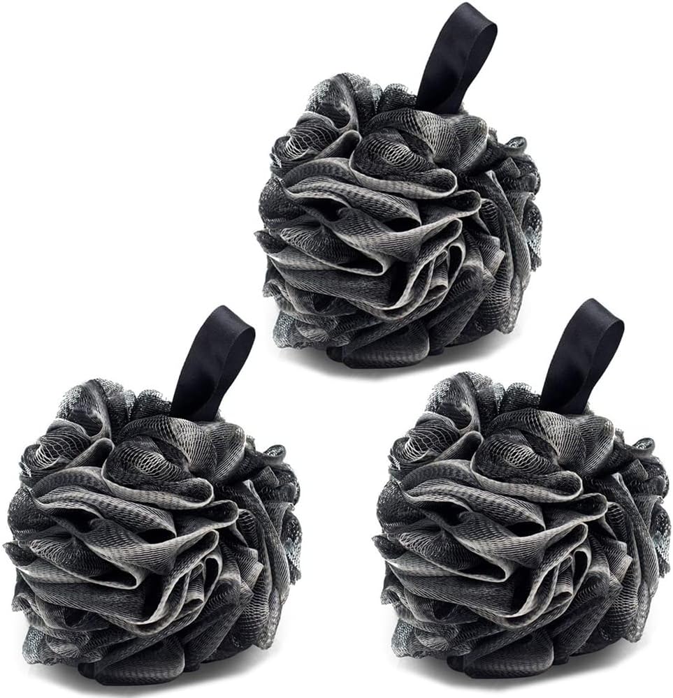 Zestaw 3 gąbek do kąpieli, luffa spieniająca, szczotki czyszczące, peelingujące unisex, oczyszczające i kojące (60 g/sztuka)