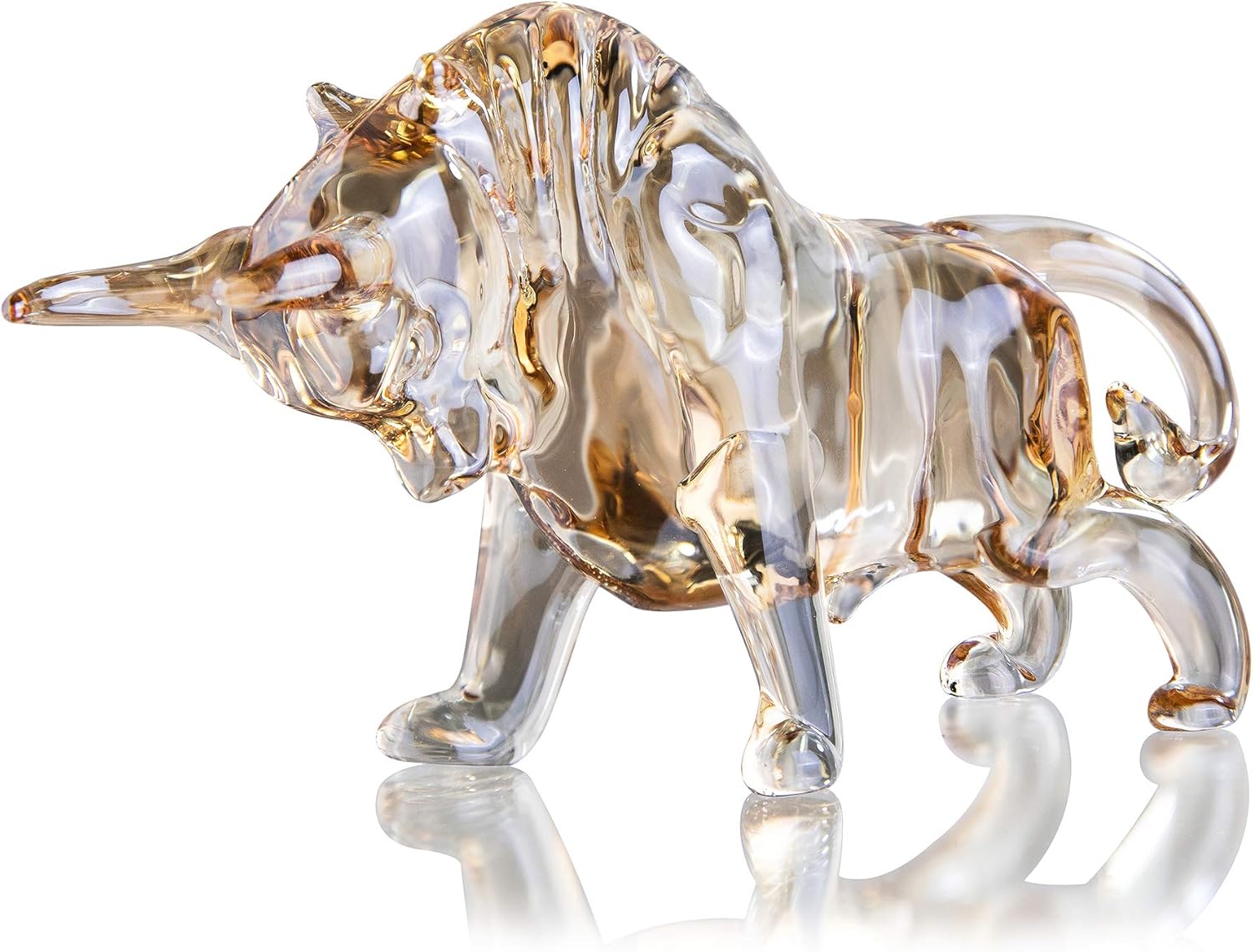 H&D Hyaline & Dora Feng Shui Kryształowa figurka byka Wall Street, dekoracja do biura i domu, wielokolorowa