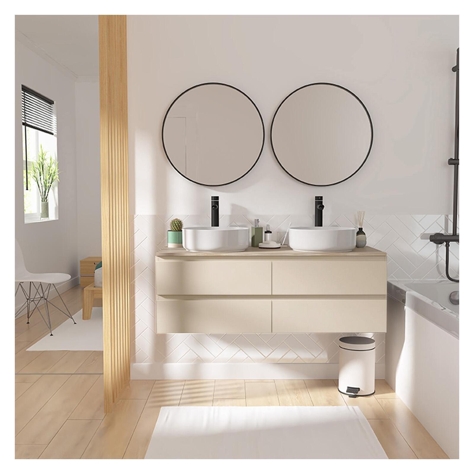 Sorrento 120cm podwójna szafka pod umywalkę + bateria + lustro